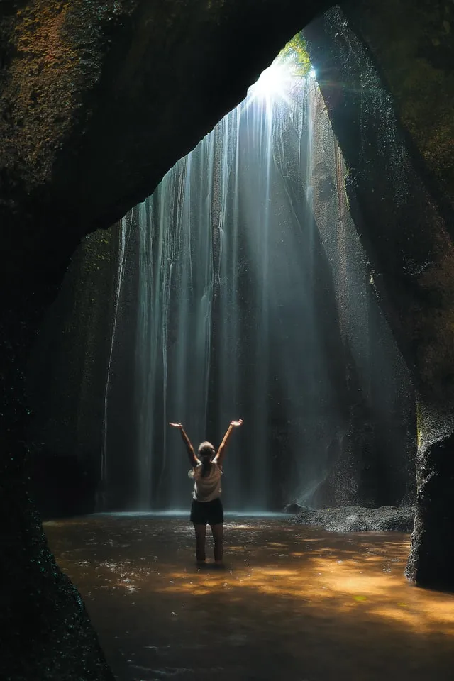 Tukad Cepung Waterfall, Bali, Indonesia, Tukad Cepung Waterfall with Girl